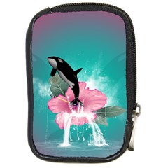 Orca Jumping Out Of A Flower With Waterfalls Compact Camera Cases by FantasyWorld7