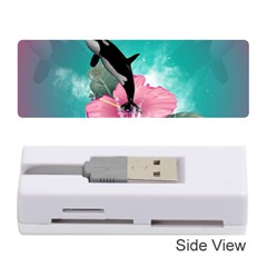 Orca Jumping Out Of A Flower With Waterfalls Memory Card Reader (stick) 