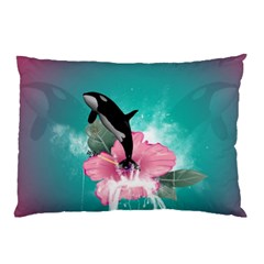 Orca Jumping Out Of A Flower With Waterfalls Pillow Cases (two Sides)