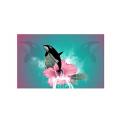 Orca Jumping Out Of A Flower With Waterfalls Satin Wrap