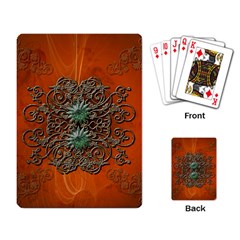 Wonderful Floral Elements On Soft Red Background Playing Card by FantasyWorld7