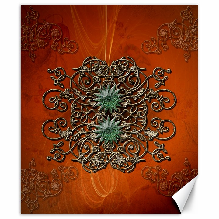 Wonderful Floral Elements On Soft Red Background Canvas 20  x 24  