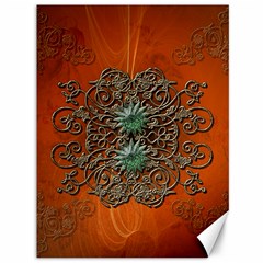 Wonderful Floral Elements On Soft Red Background Canvas 36  X 48   by FantasyWorld7