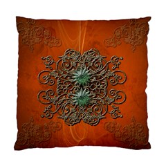 Wonderful Floral Elements On Soft Red Background Standard Cushion Case (one Side)  by FantasyWorld7