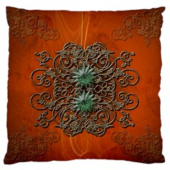 Wonderful Floral Elements On Soft Red Background Large Cushion Cases (two Sides) 