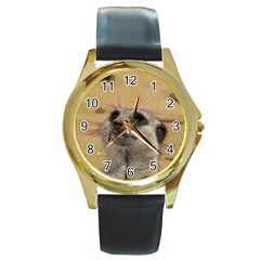 Meerkat 2 Round Gold Metal Watches