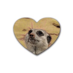 Meerkat 2 Rubber Coaster (heart) 