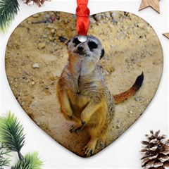 Lovely Meerkat 515p Heart Ornament (2 Sides)