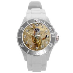 Lovely Meerkat 515p Round Plastic Sport Watch (l)