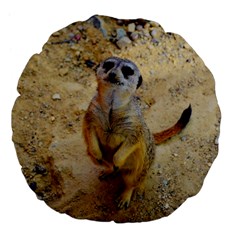 Lovely Meerkat 515p Large 18  Premium Flano Round Cushions