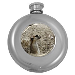 Adorable Meerkat Round Hip Flask (5 Oz)