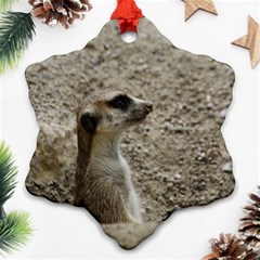 Adorable Meerkat Snowflake Ornament (2-side)