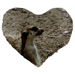 Adorable Meerkat Large 19  Premium Heart Shape Cushions