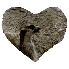 Adorable Meerkat Large 19  Premium Flano Heart Shape Cushions by ImpressiveMoments