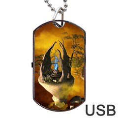 The Forgotten World In The Sky Dog Tag Usb Flash (one Side) by FantasyWorld7