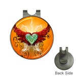 Beautiful Heart Made Of Diamond With Wings And Floral Elements Hat Clips with Golf Markers Front