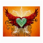 Beautiful Heart Made Of Diamond With Wings And Floral Elements Small Glasses Cloth (2-Side) Front