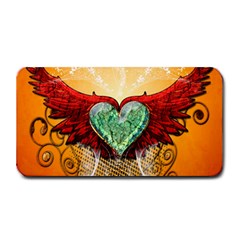 Beautiful Heart Made Of Diamond With Wings And Floral Elements Medium Bar Mats