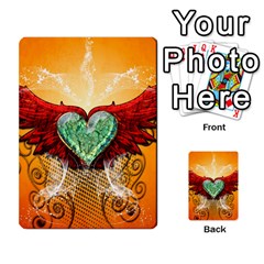 Beautiful Heart Made Of Diamond With Wings And Floral Elements Multi-purpose Cards (rectangle)  by FantasyWorld7