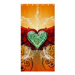 Beautiful Heart Made Of Diamond With Wings And Floral Elements Shower Curtain 36  X 72  (stall)  by FantasyWorld7