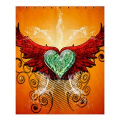 Beautiful Heart Made Of Diamond With Wings And Floral Elements Shower Curtain 60  X 72  (medium) 