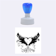 Beautiful Heart Made Of Diamond With Wings And Floral Elements Rubber Round Stamps (medium) by FantasyWorld7