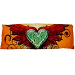 Beautiful Heart Made Of Diamond With Wings And Floral Elements Body Pillow Cases Dakimakura (Two Sides)  Front