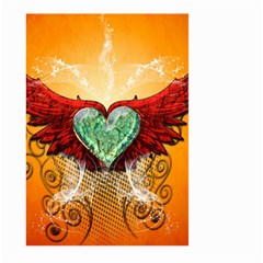 Beautiful Heart Made Of Diamond With Wings And Floral Elements Large Garden Flag (two Sides)