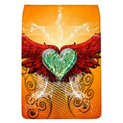 Beautiful Heart Made Of Diamond With Wings And Floral Elements Flap Covers (s) 