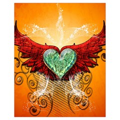 Beautiful Heart Made Of Diamond With Wings And Floral Elements Drawstring Bag (small)