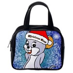 Funny Cute Christmas Mouse With Christmas Tree And Snowflakses Classic Handbags (One Side) Front