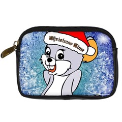 Funny Cute Christmas Mouse With Christmas Tree And Snowflakses Digital Camera Cases by FantasyWorld7