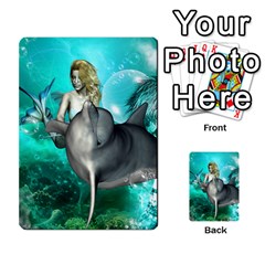 Beautiful Mermaid With  Dolphin With Bubbles And Water Splash Multi-purpose Cards (rectangle)  by FantasyWorld7