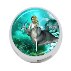 Beautiful Mermaid With  Dolphin With Bubbles And Water Splash 4-port Usb Hub (one Side)