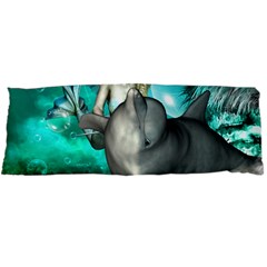 Beautiful Mermaid With  Dolphin With Bubbles And Water Splash Body Pillow Cases Dakimakura (two Sides) 