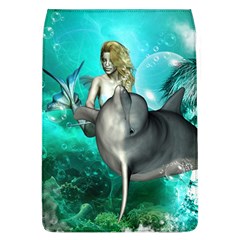 Beautiful Mermaid With  Dolphin With Bubbles And Water Splash Flap Covers (l)  by FantasyWorld7