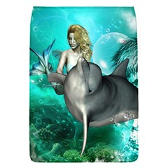 Beautiful Mermaid With  Dolphin With Bubbles And Water Splash Flap Covers (s)  by FantasyWorld7