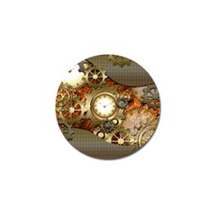 Steampunk, Wonderful Steampunk Design With Clocks And Gears In Golden Desing Golf Ball Marker (10 Pack)