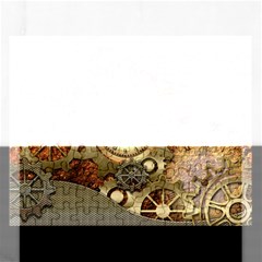 Steampunk, Wonderful Steampunk Design With Clocks And Gears In Golden Desing Rectangular Jigsaw Puzzl by FantasyWorld7