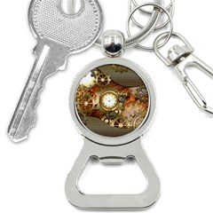 Steampunk, Wonderful Steampunk Design With Clocks And Gears In Golden Desing Bottle Opener Key Chains by FantasyWorld7