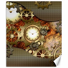 Steampunk, Wonderful Steampunk Design With Clocks And Gears In Golden Desing Canvas 20  X 24   by FantasyWorld7