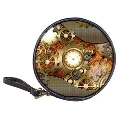 Steampunk, Wonderful Steampunk Design With Clocks And Gears In Golden Desing Classic 20-cd Wallets by FantasyWorld7