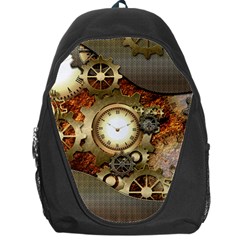 Steampunk, Wonderful Steampunk Design With Clocks And Gears In Golden Desing Backpack Bag