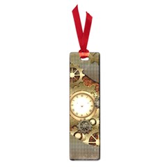 Steampunk, Wonderful Steampunk Design With Clocks And Gears In Golden Desing Small Book Marks