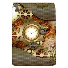 Steampunk, Wonderful Steampunk Design With Clocks And Gears In Golden Desing Flap Covers (s) 