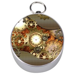 Steampunk, Wonderful Steampunk Design With Clocks And Gears In Golden Desing Silver Compasses by FantasyWorld7