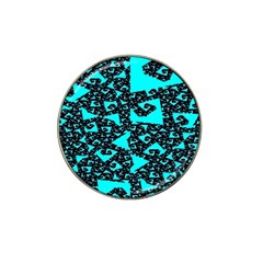 Teal On Black Funky Fractal Hat Clip Ball Marker (10 Pack)