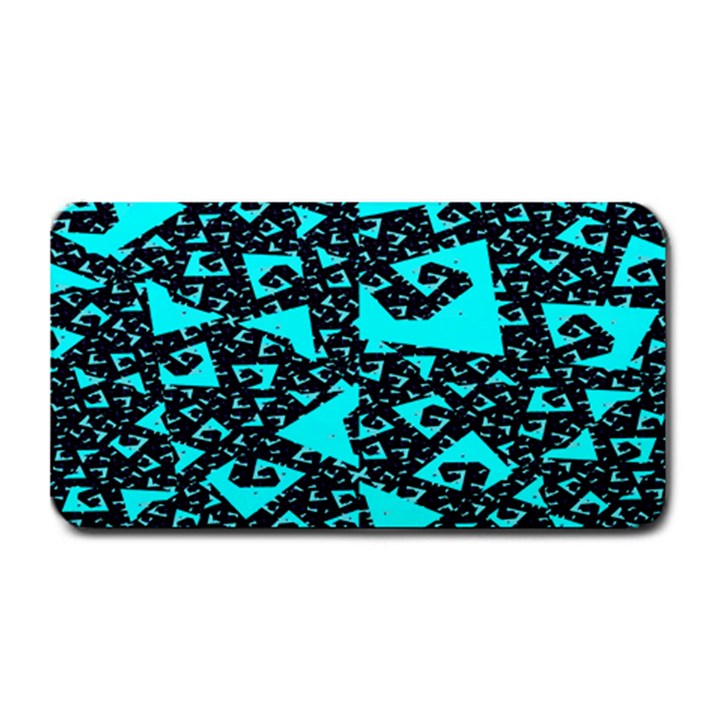 Teal on Black Funky Fractal Medium Bar Mats