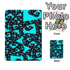 Teal On Black Funky Fractal Multi-purpose Cards (rectangle) 