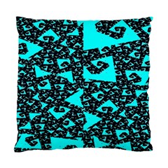 Teal On Black Funky Fractal Standard Cushion Case (one Side) 